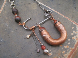 copper turn & tangles necklace